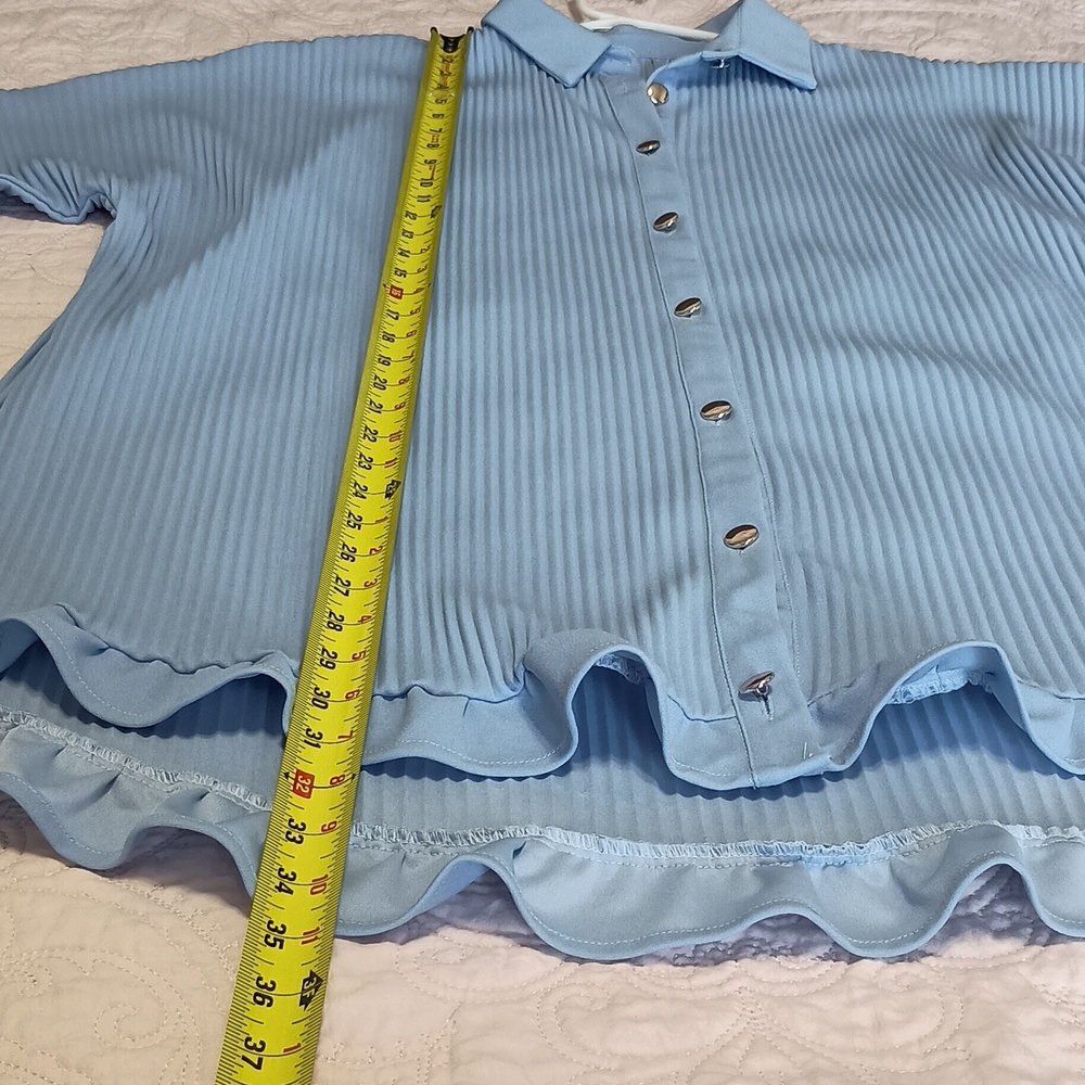 Women's Ruffle Mini Dress - Picture 2 of 7